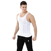 TopTie Men's Slimming Body Shaper Compression Shirt, Shapewear Sculpting Vest Muscle Tank