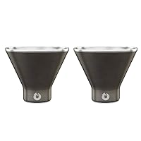 SNOWFOX Premium Vacuum Insulated Stainless Steel Martini Glass -Set of 2 -Martinis Stay Icy Cold -Stemless Cocktail Glasses -Elegant Home Entertaining -Bold Beautiful Barware Set -8 oz -Olive Grey