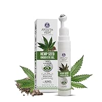 Hemp Seed Under Eye Gel with Cooling Massage Roller|For Puffy Eyes, Dark Circles, Wrinkles & Fine Lines|With Hemp Seed Oil, Almond oil & Coffee| (Pack of 1;15ml)