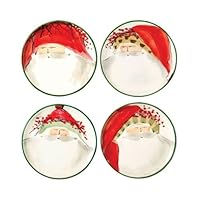 Old St. Nick Assorted Canape Plates, Set of 4 Earthenware Small Dish for Serving Appetizer