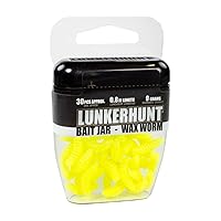 LUNKERHUNT Wax Worm Bait Fishing Bait Jar with Unique Attractant | Durable Wax Worms for Fishing Bass, Soft Bait Lifelike Worms Fishing Lures Trout and Pike