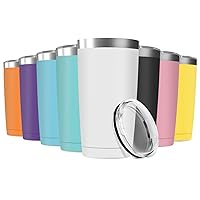 8 Pack 20oz Tumbler Vacuum Insulated Travel Mug with Lids, Stainless Steel Double Wall Bulk Cup for Home, Office, Outdoor Suitable for Vehicle Cup Holders(Assorted Colors)