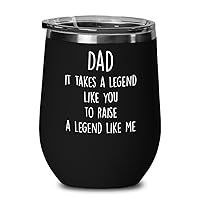 Funny Gift For Dad, Takes A Legend To Raise A Legend, Cute Loving Gift For Dad Daddy On Fathers Day Birthday Christmas, Wine Glass (Teal)