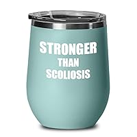 Scoliosis Wine Glass Awareness Gift Idea Hope Cure Inspiration Insulated Tumbler With Lid Teal