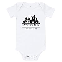 Onesie, Happy Camper, Adventure, Mountains, Outdoors, Wonderlust, Newborn, White, T-Shirt