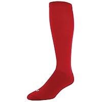 Sof Sole All Sport Over-the-Calf Team Athletic Performance Socks for Men (2 Pairs), Men's 10 - 12.5, Red