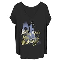 Disney Women's Princesses No Midnight Junior's Plus Short Sleeve Tee Shirt