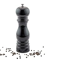 Restaurantware 7.5-IN Classic French Pepper Mill: Perfect for Restaurants Cafes and Catered Events - Adjustable Coarseness Pepper Grinder - High Gloss Black Environment-Friendly Rubberwood - 1-CT