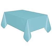 Terrific Teal Rectangular Plastic Table Cover (54