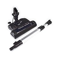 Central Vacuum Attachement 6 Heights Adjustable Power Head Beater Accessory Kit, Ideal for Rooms and shag Carpets, Electrical Telescopic Wand Included, Black