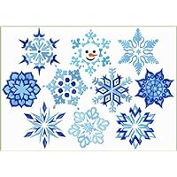 ThreaDelight ABC Machine Embroidery Designs Set on The CD Snowflakes - 10 Designs, 4