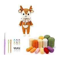 Crochet Kit for Beginners, Knitting Starter Pack for Adults and Kids (Lovely Deer Candy Bag)