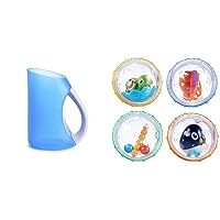 Munchkin® Rinse™ Shampoo Bath Rinser, Blue & ® Float & Play Bubbles™ Baby and Toddler Bath Toy, 4 Count