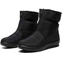 Womens Snow Boots Warm Fur Lined Winter Boots Anti Slip Waterproof Ankle Platform Shoes Outdoor Snow Boots (Color : Black, Size : 5.5)