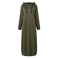 Womens Hoodies Muslim Prayer Dress Vintage Solid Color Islamic Abaya Dress Robe Mosque Prayer Loose Ramadan Clothing