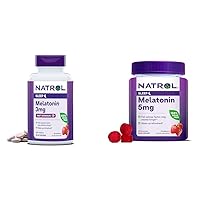 Melatonin 3mg Fast-Dissolve Tablets, 150 Count Melatonin 5mg Gummies, Strawberry Flavor, 90 Count