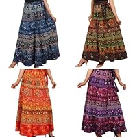 Long Indian Wrap Around Cotton Skirts for Women All Seasons, Jaipuri Printed Skirts, Free Size Rajasthani Skirt