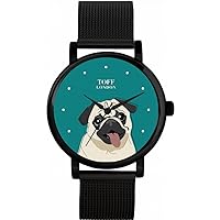 Beige Pug Head Dog Watch Ladies 38mm Case 3atm Water Resistant Custom Designed Quartz Movement Luxury Fashionable