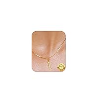 Kenivira S925 Gold Initial Necklace for Women Girls Tiny Choker Letter Necklace A-Z Initial Pendant Necklace 18 Inch Gold Jewellery Gifts for Women Teen Girls