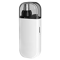 Gelmalls Nose Trimmer, Portable Nose Trimmer, Portable Mini Capsule Nose Hair Trimmer, Portable Nose Hair Trimmer Painless & Precision, with Dust Protection Cap, Waterproof (White)