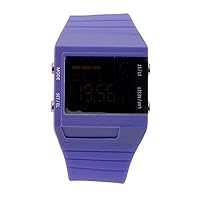 Eton Men's Quartz Watch with Black Dial Digital Display and Purple Plastic or PU Strap 2818J-PL