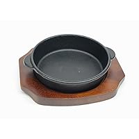 Asahi Saucepan (with Wooden Base) 14 Round (Gas, Induction, Oven Grill Pan, Toaster Oven Compatible), Commercial Use