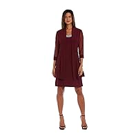 R&M Richards Womens Petites 2PC Embellished Cocktail and Party Dress