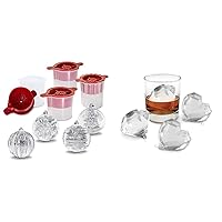 Tovolo Christmas Ornament Ice Molds, Set of 4, for Making Leak-Free, Slow-Melting Drink Ice & Celebration Ice Molds (Set of 4) - Heart (2) & Diamond (2)/Slow-Melting, Leak-Free