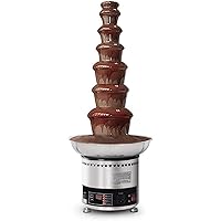 NEWTRY 7 Tier Updated Digital Chocolate Fondue Fountain Machine Commercial Stainless Steel Chocolate Fountain 17.64 lbs Capacity 86~302℉ Adjustable For Wedding Home Party Restaurant (110V US Plug)