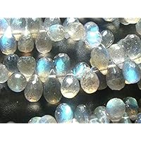 6-7x4-5mm, AAA Labradorite Lovely Baby Micro Faceted Teardrop Briolettes 5 inch Strand