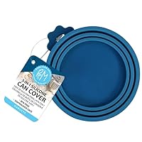 International Silicone Can Cover Fits Most Standard Size Cat, Dog, or People Canned Food, Blue