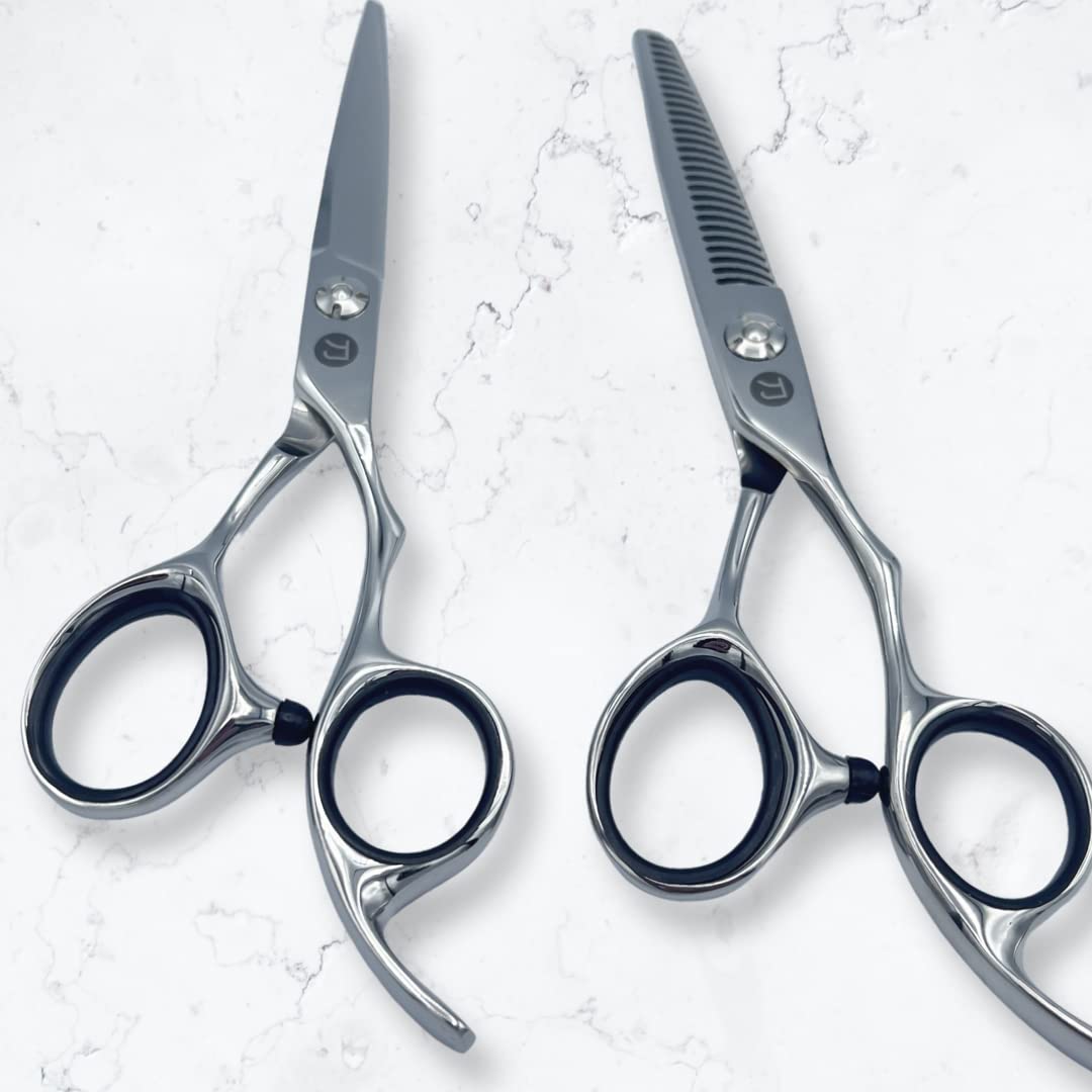Saki Ha Professional Hair Shears Set 6.0 Inch - Includes Hair Scissors, Thinning Shears and Razor - Handmade from Japanese Steel