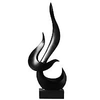 Zhenpin Modern Decorative Sculpture Art Black Flame Decorative Statue Suitable for Living Room, Bedroom and Office Decoration Sculpture