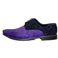 Modello Dorisso - Handmade Italian Mens Color Colorful Oxfords Dress Shoes - Cowhide Suede - Lace-Up