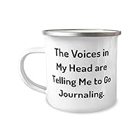 Perfect Journaling Gifts, The Voices in My Head are Telling Me to, Joke Birthday 12oz Camper Mug Gifts For Friends From Friends, Hobby supplies, Hobby equipment, Hobby tools, Hobby kits, Gift ideas