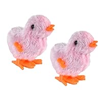 Wind Up Hopping Chicken Easter Egg Baby Chick 2 Pk (Pink)