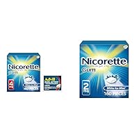 Nicorette 2mg & 4mg Nicotine Gum 160 Count Each Plus Advil Dual Action 2 Count for Smoking Cessation