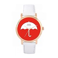 White Umbrella Watch 38mm Case 3atm Water Resistant Custom Designed Quartz Movement Luxury Fashionable