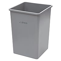 Winco PTCS-35G Square Trash Can, 35 Gallon, Gray