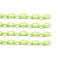 10pcs 50cm Colorful Acrylic Link Chain Lobster Clasp Keychains for Necklace Bracelet Making Colorful Plastic Chain Links (Green)