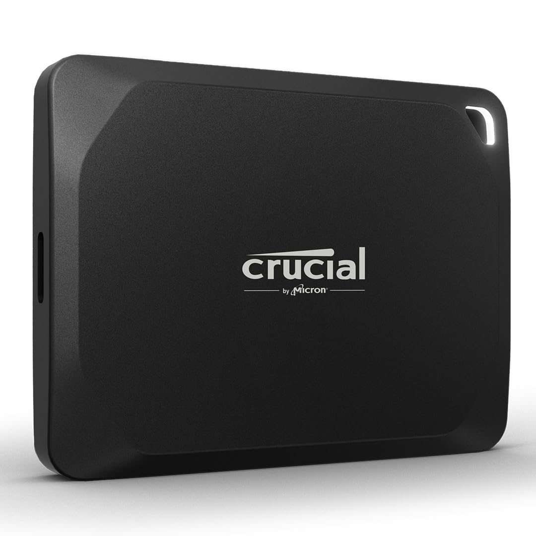 Crucial X10 Pro 1TB Portable SSD - Up to 2100MB/s Read, 2000MB/s Write -Water and dust Resistant, PC and Mac, with Mylio Photos+ Offer - USB 3.2 External Solid State Drive - CT1000X10PROSSD902