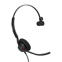 Jabra Engage 40 Wired Mono Headset with Noise-Cancelling 2-Mic Technology and USB-A Cable, Ultra-Lightweight - works with all leading Unified Communications Platforms such as Zoom, Unify - Black
