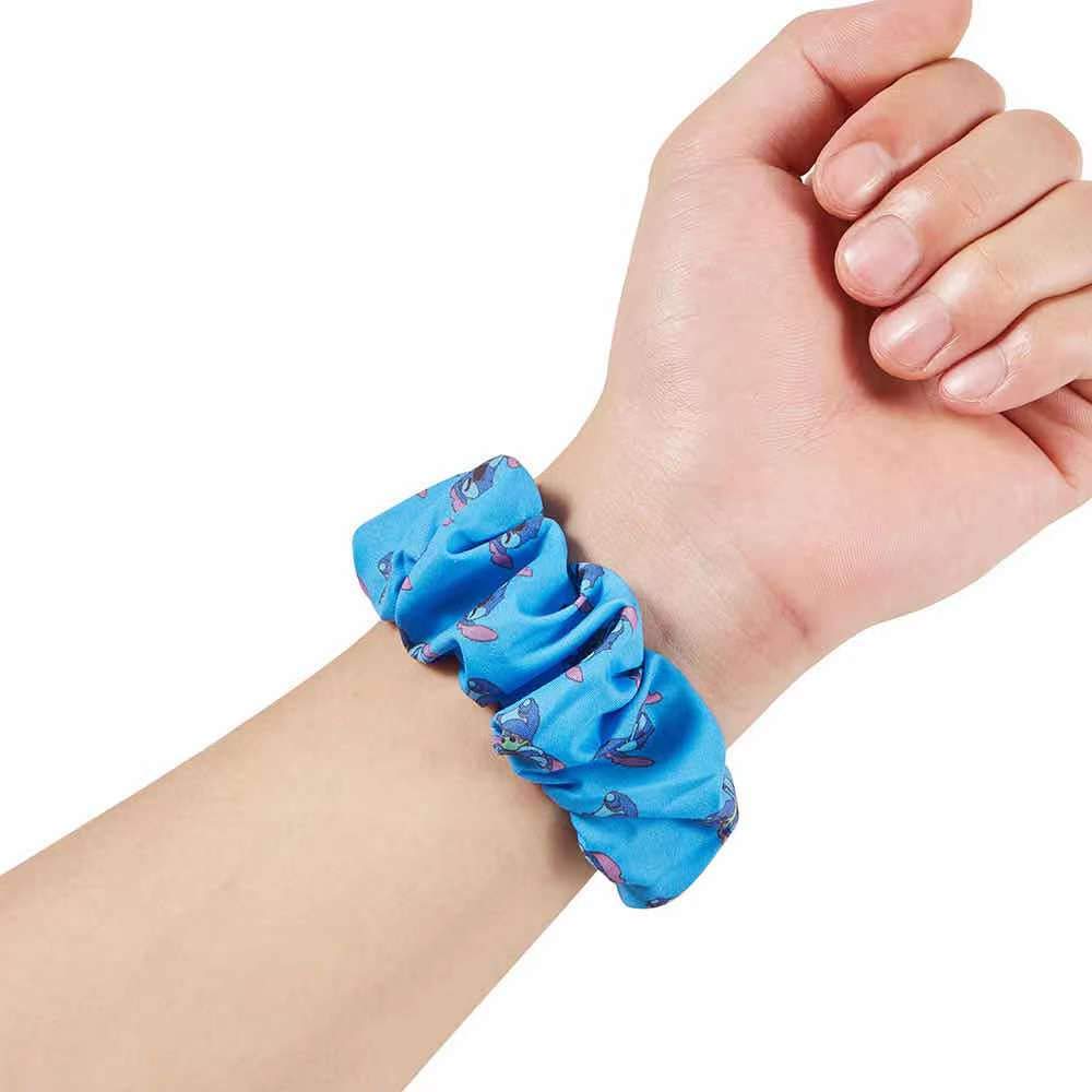 Cute Baby Stitch Scrunchie Elastic Watch Band ，Adorable Gifts Ideas For Teen Girls,Best friend,Compatible With apple iWatch Series 6/5/4/3/2/1,For Watch Band 42mm/44mm