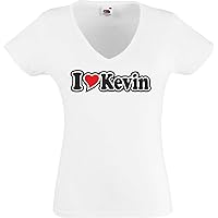 Black Dragon - T-Shirt Women V-Neck - I Love with Heart - Party Name Carnival - I Love Kevin