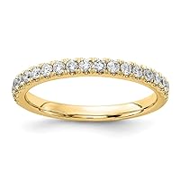 14k Gold Lab Grown Diamond SI D E F 1/3ct Wedding Band Size 7.00 Jewelry Gifts for Women