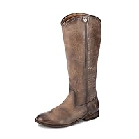 Frye Melissa Button Lug Equestrian-Inspired Tall Boots for Women Made from Hard-Wearing Vintage Leather with Antique Silver Hardware and Leather Outsole – 15 ¼” Shaft Height