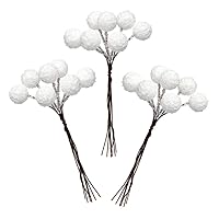 Baker Ross AR946 Artificial Snow Berries - Pack of 70, Creative Christmas Art and Craft Supplies for Kids' Projects and Ornament, White