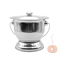 Bedpan ，Stainless Steel Bedpans Chamber Pot, with Lid Adult Baby Potty, High Angle Pregnant Woman Camping Toilet，Large Capacity Portable Toilet for Camping，Bed Pans for Females, Elderly -Men