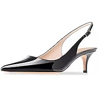 Axellion Sandals For Woman, Kitten Heel Pumps Pointed Toe Shoes Slip On Sandal Slingback Shoes For Dress