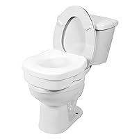 Raised Toilet Seat, 5-Inch Elevated Height Over Commode, Increased Lift to Support Safety Stability and Comfort; Lightweight and Portable